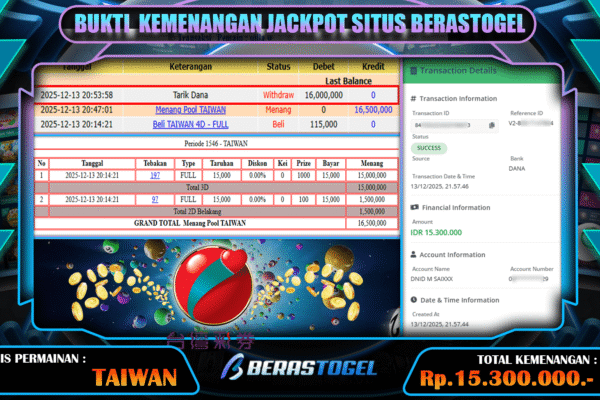 TOGEL TAIWAN MENANG GEDE