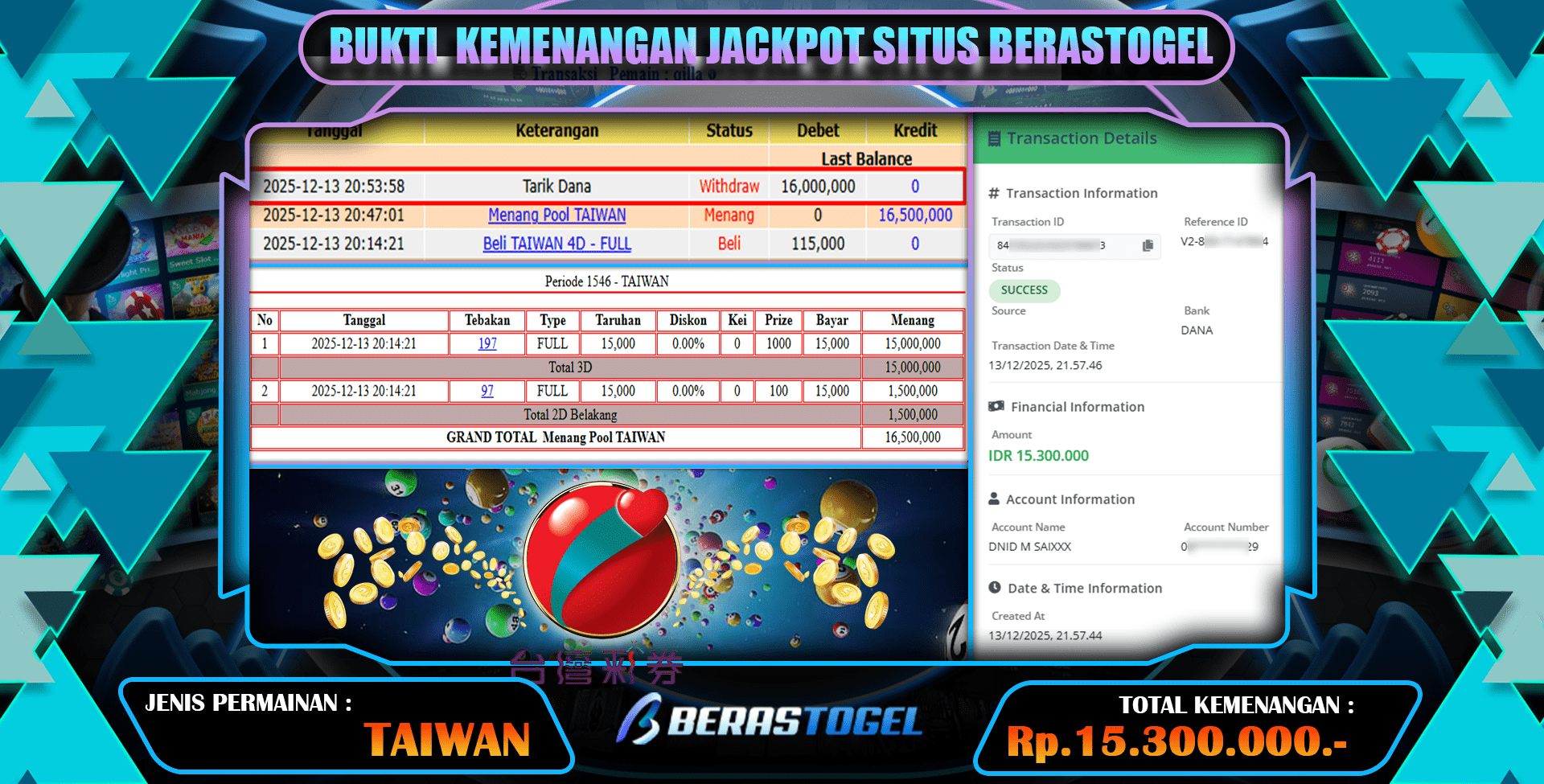 TOGEL TAIWAN MENANG GEDE