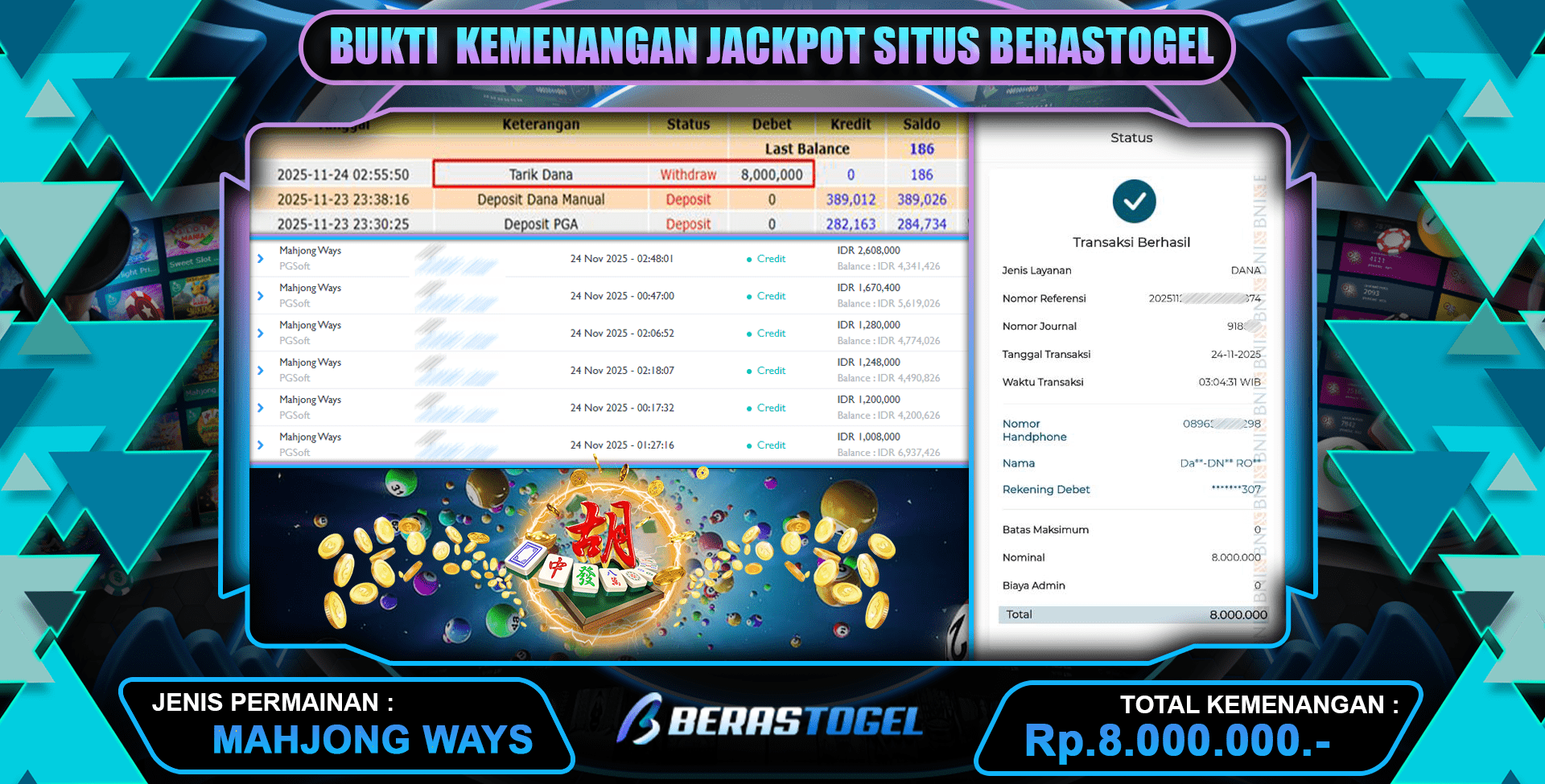 BERASTOGEL GAMPANG JACKPOT MAHJONG WAYS