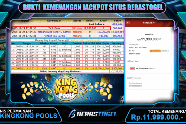 BUKTI MENANG KINGKONG BERASTOGEL