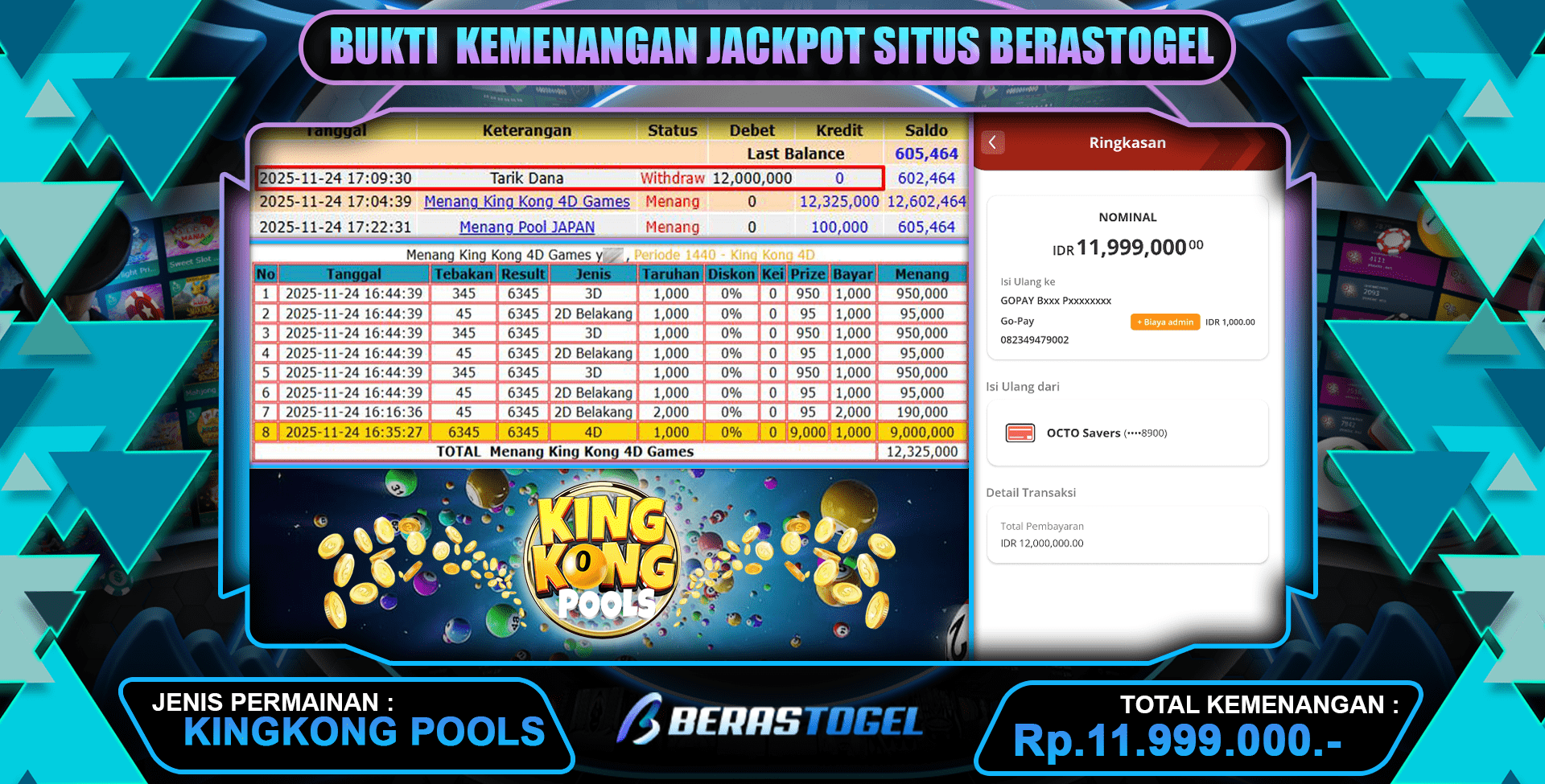 BUKTI MENANG KINGKONG BERASTOGEL