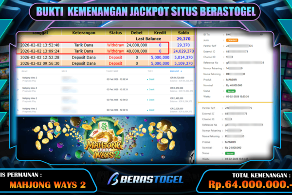 BUKTI SITUS BERASTOGEL JACKPOT
