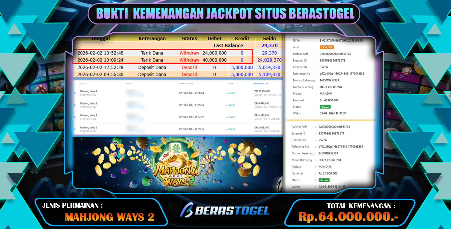 BUKTI SITUS BERASTOGEL JACKPOT