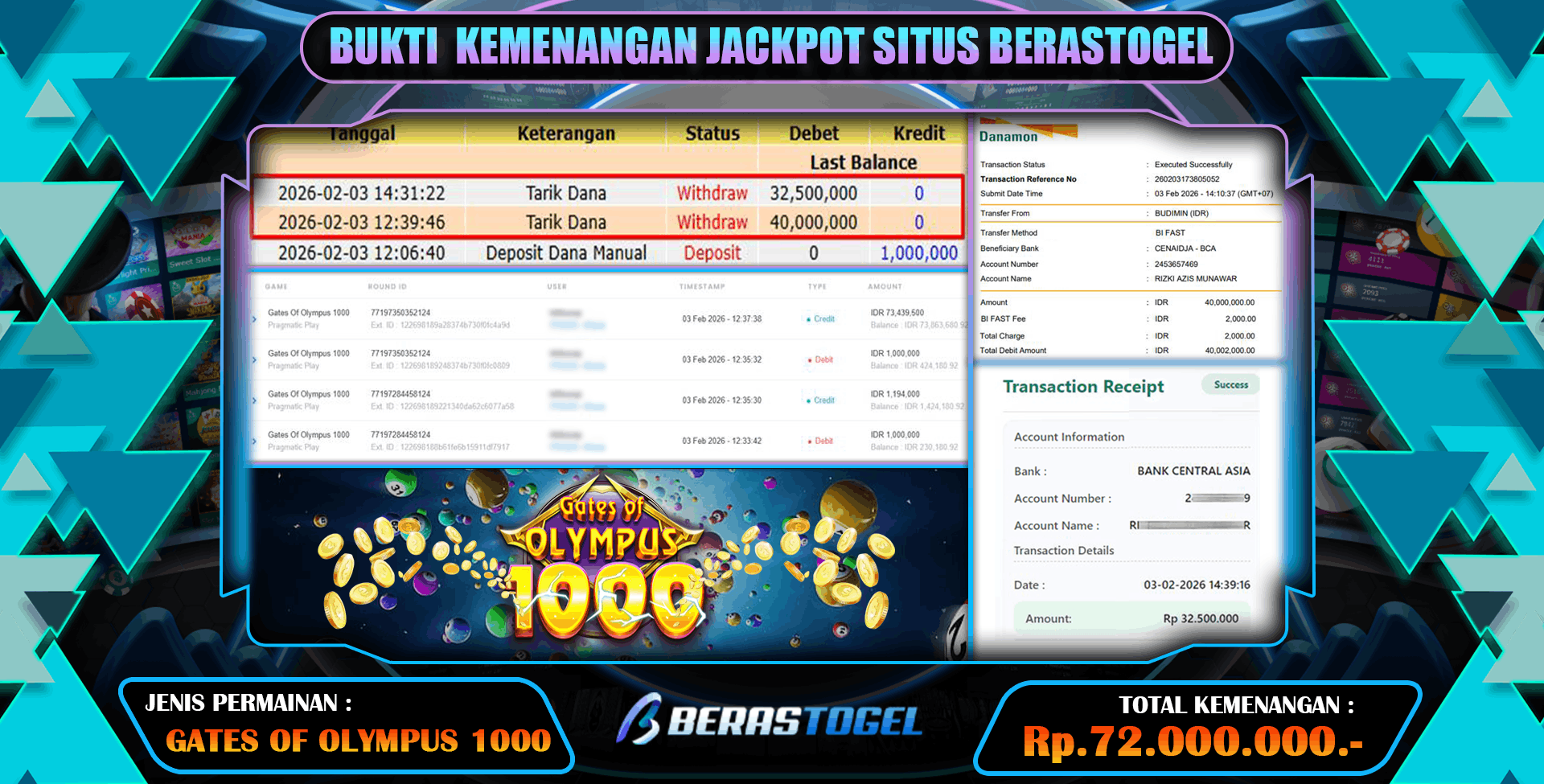 KEMENANGAN SLOT BESAR BERASTOGEL