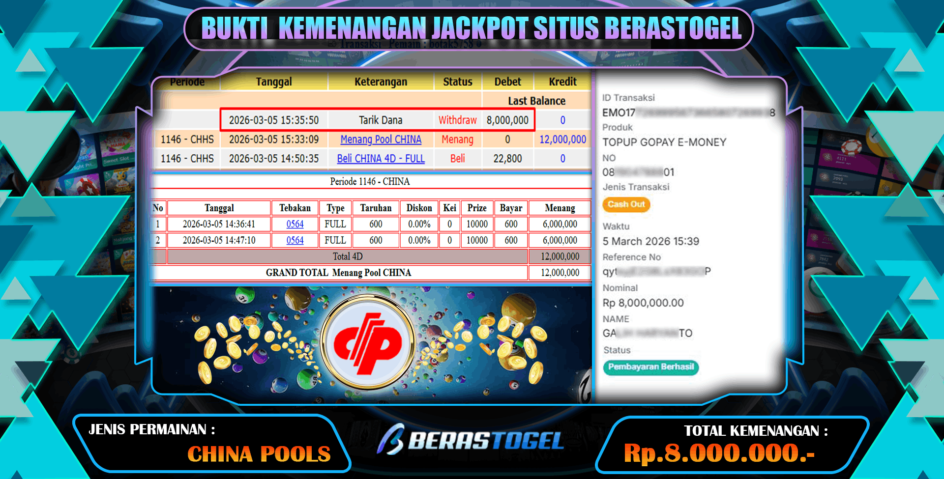 MENANG CHINA POOLS BERASTOGEL