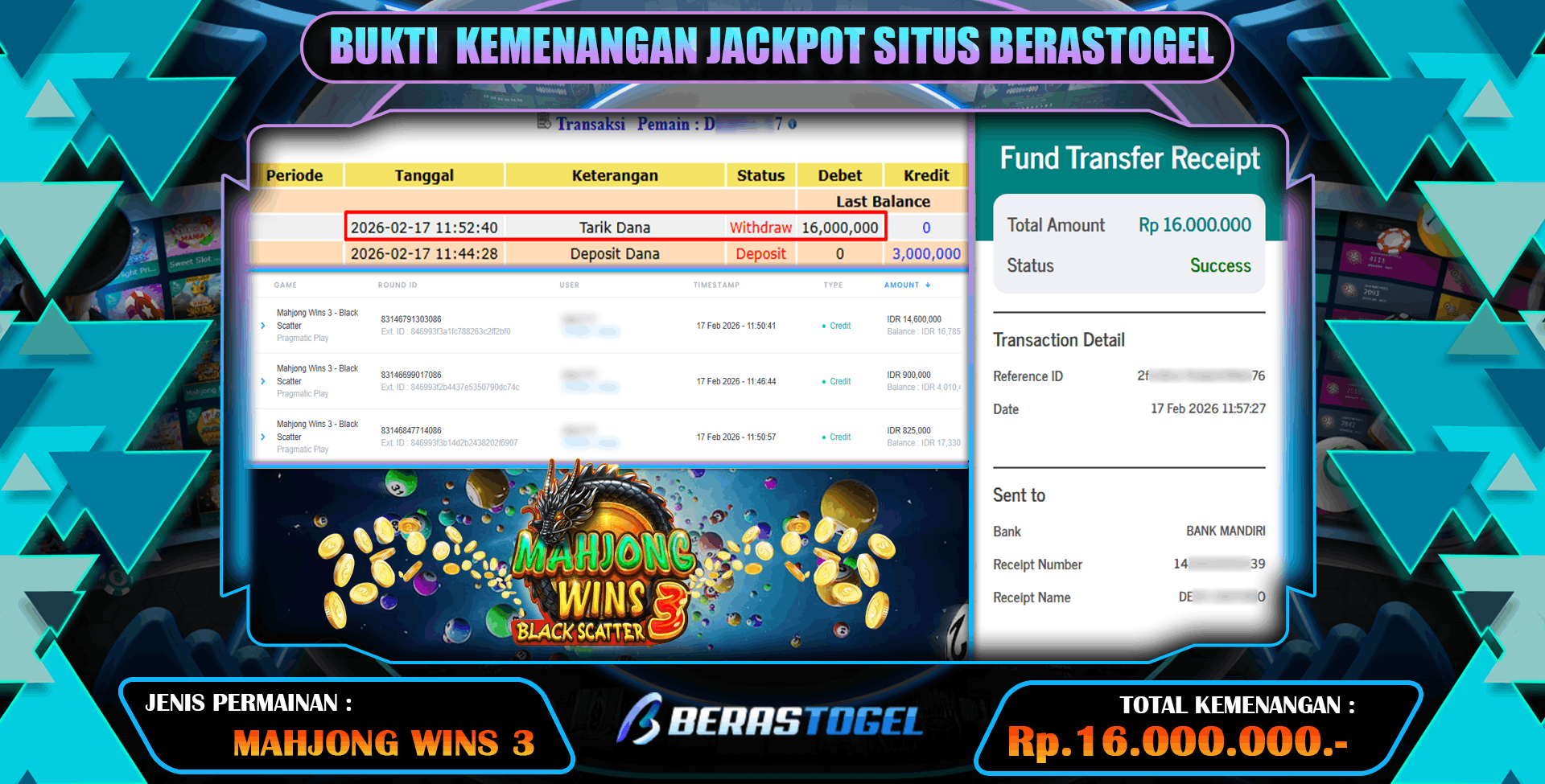 PUAS BANGET MAHJONG BERASTOGEL