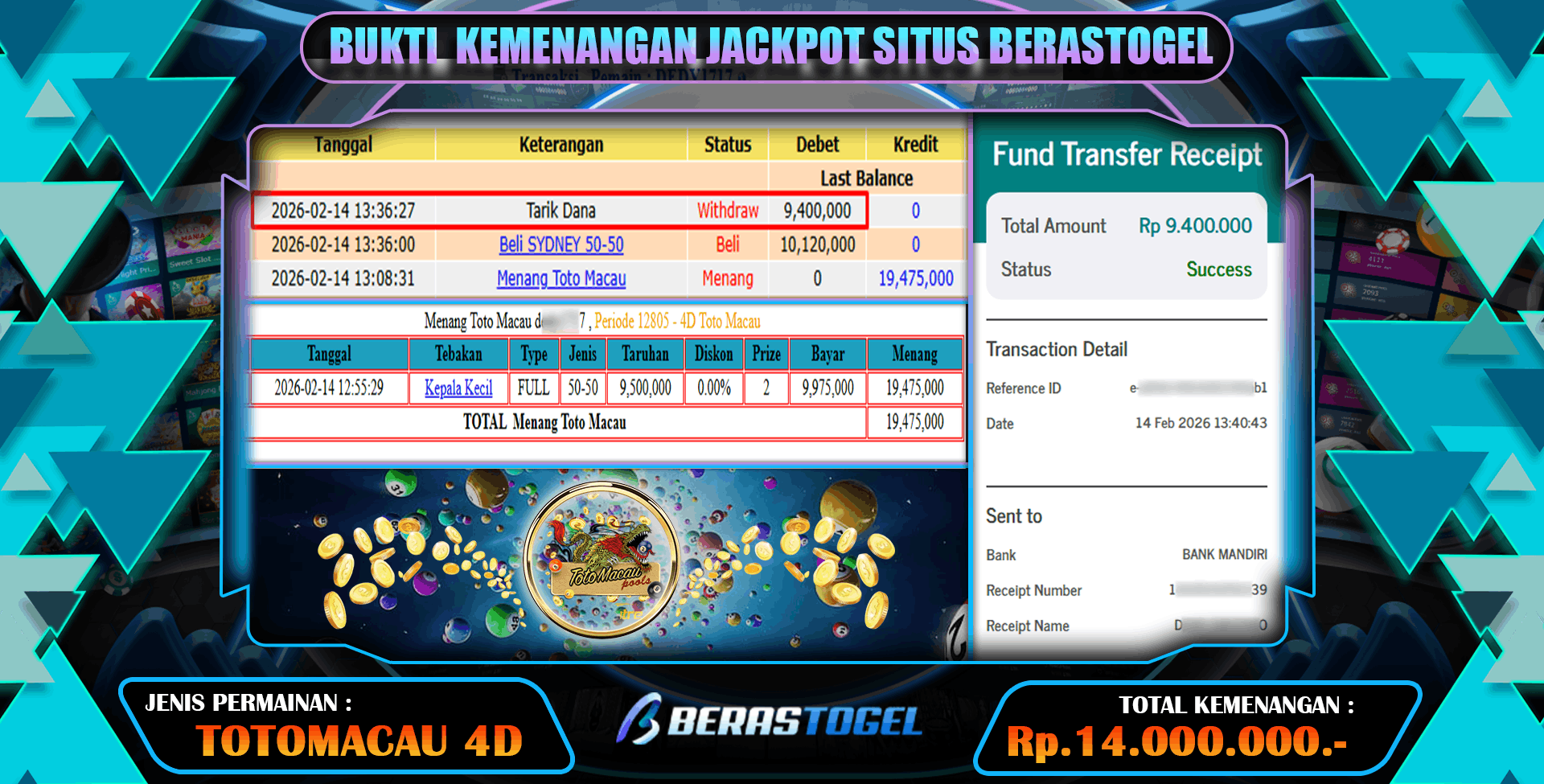 BERASTOGEL CUAN BOSKU MENANG