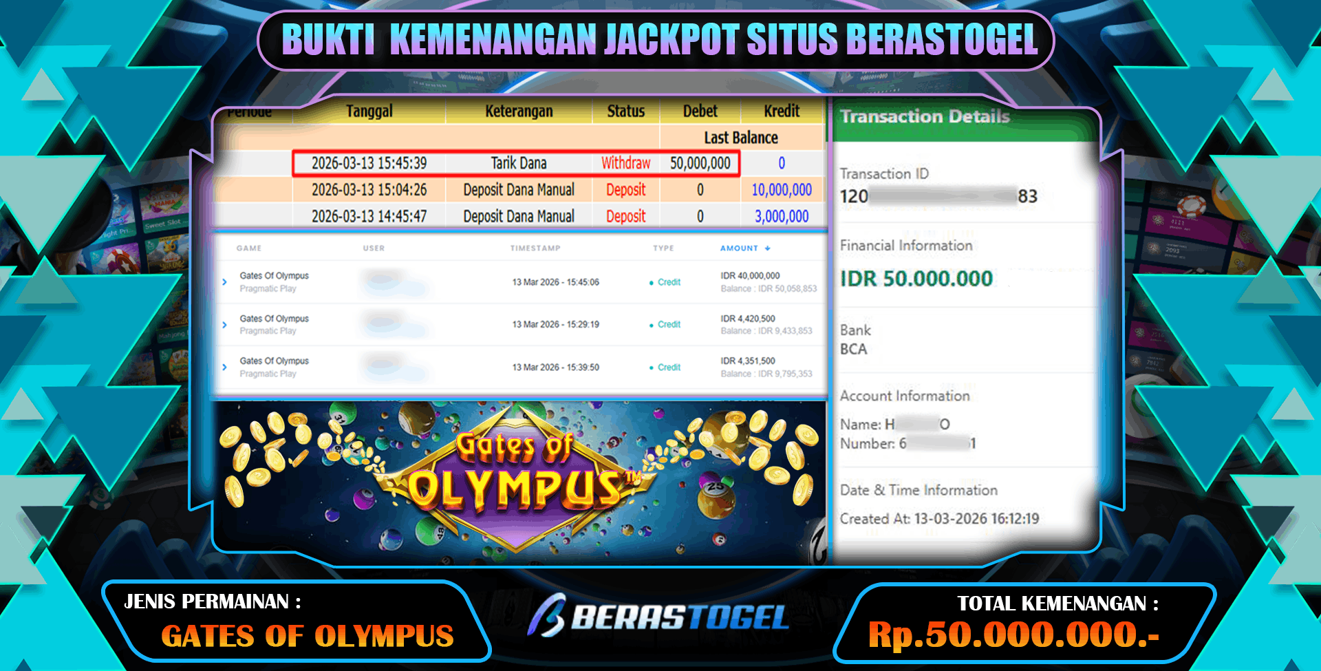 CUAN GATES OLYMPUS BERASTOGEL