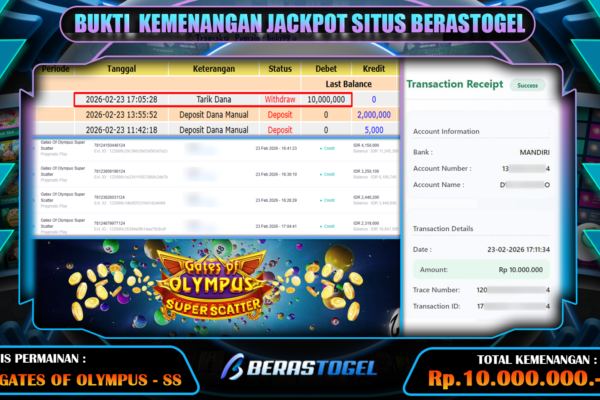 KEMENANGAN SLOT OLYMPUS  BERASTOGEL