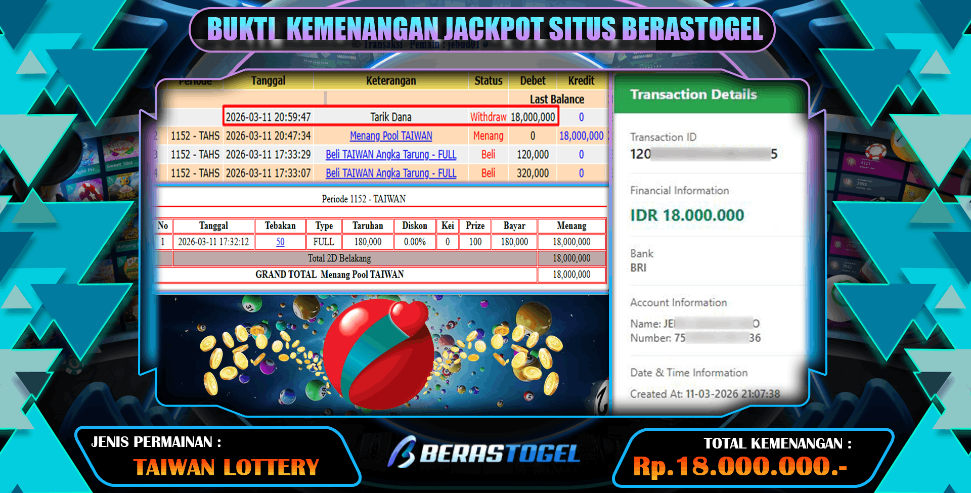 TAIWAN BERASTOGEL SANGAT MENYALA