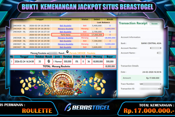 JACKPOT CASINO ROULETTE BERASTOGEL