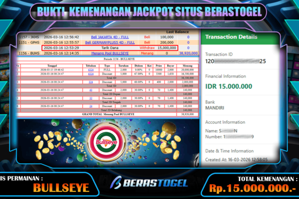 PUAS BANGET BULLSEYE BERASTOGEL