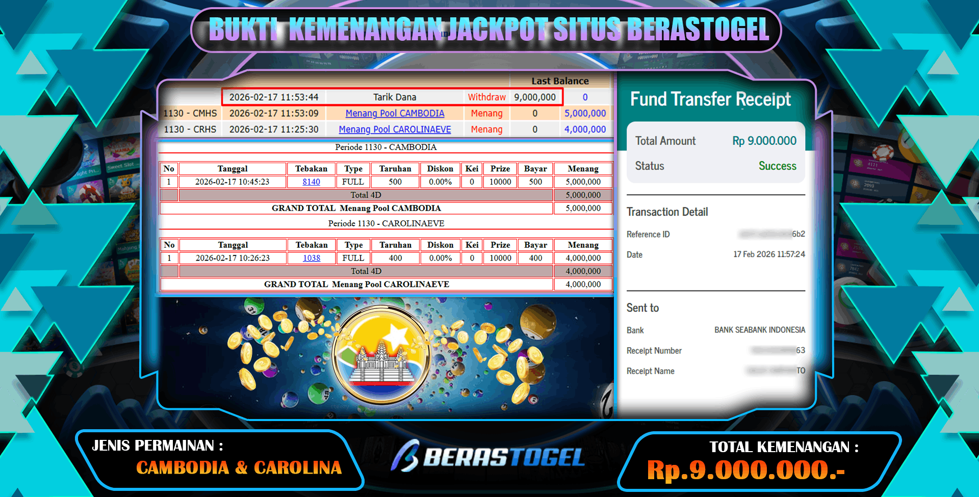 MENANG TOGEL CAROLINA BERASTOGEL
