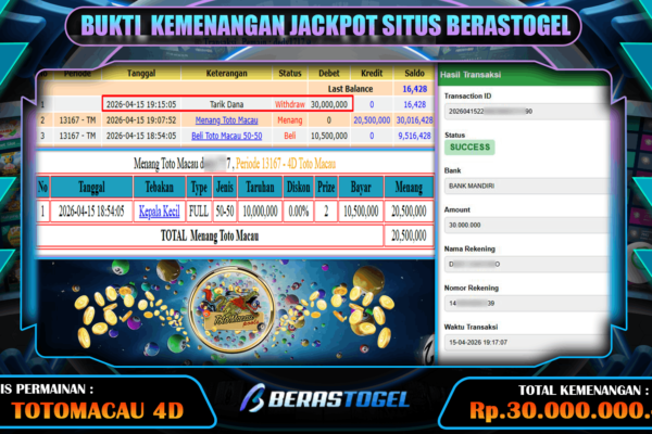 TOTOMACAU BERASTOGEL MUDAH JACKPOT