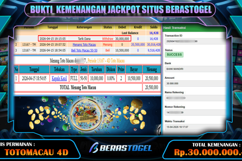 TOTOMACAU BERASTOGEL MUDAH JACKPOT