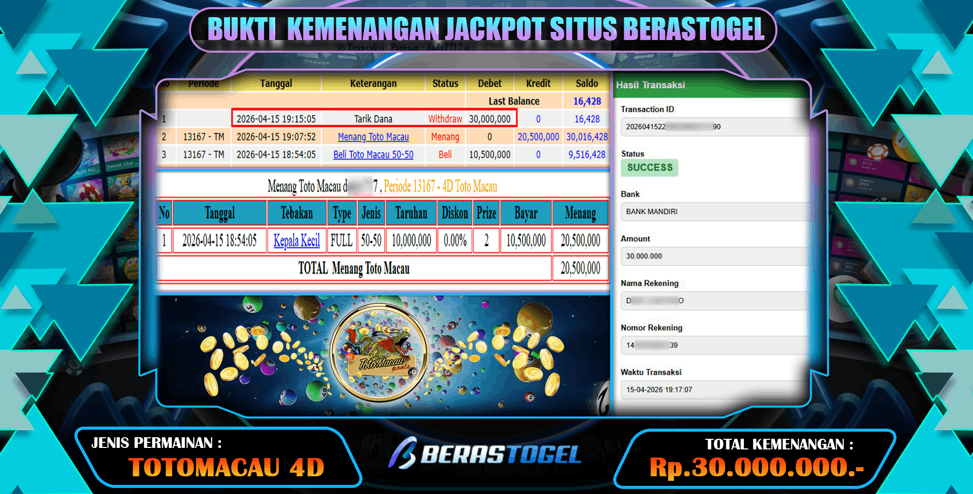 TOTOMACAU BERASTOGEL MUDAH JACKPOT