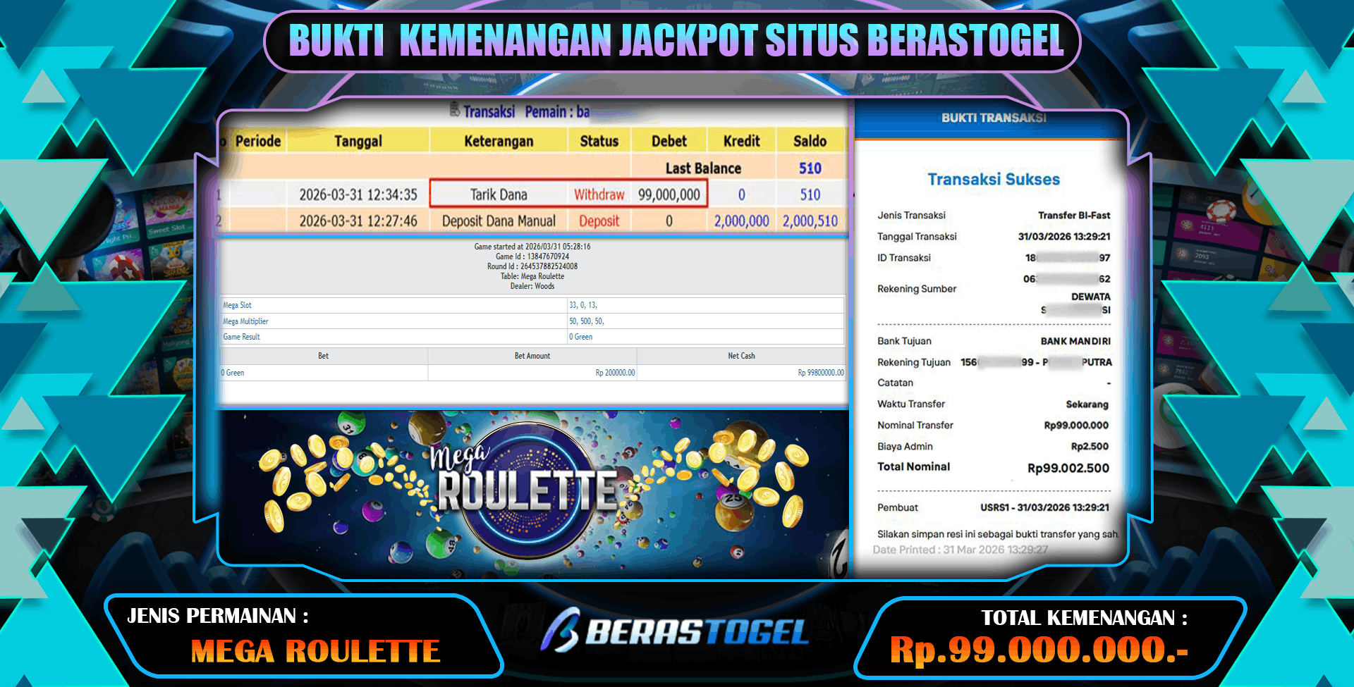 HASIL JP CASINO BERASTOGEL