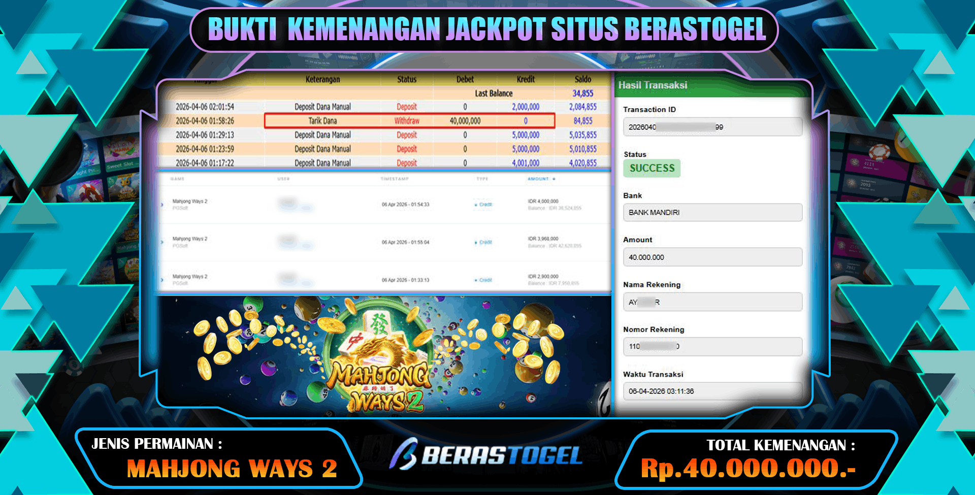 MEMUASKAN SLOT MAHJONG BERASTOGEL