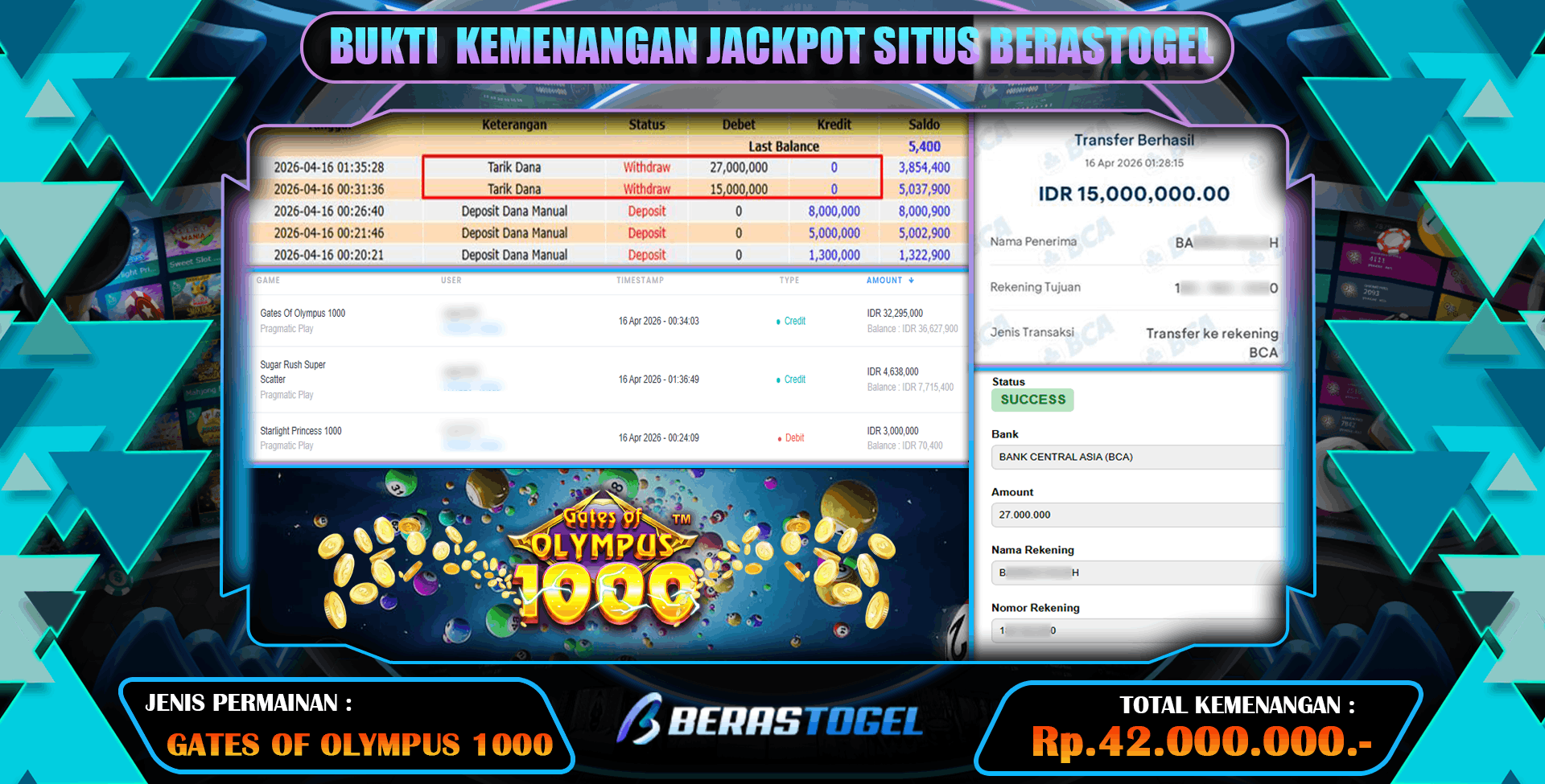 AUTO JADI SULTAN BERMAIN DI BERASTOGEL
